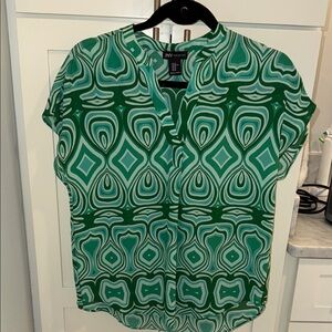 Jones New York Green Geometric Women's Blouse